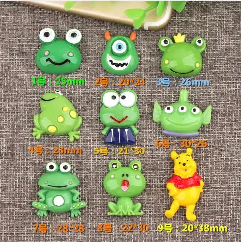 10 шт./лот с плоской задней стороной из смолы рисунком лягушки медведя|Статуэтки и