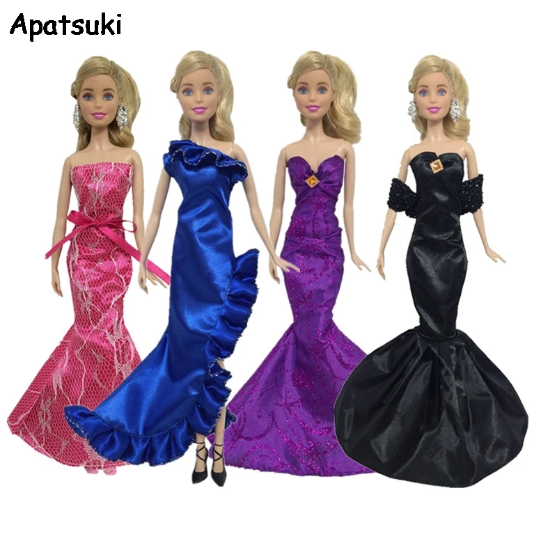 4 шт./лот модное Кукольное платье для куклы Барби Вечерние платья Вечернее Vestidoes