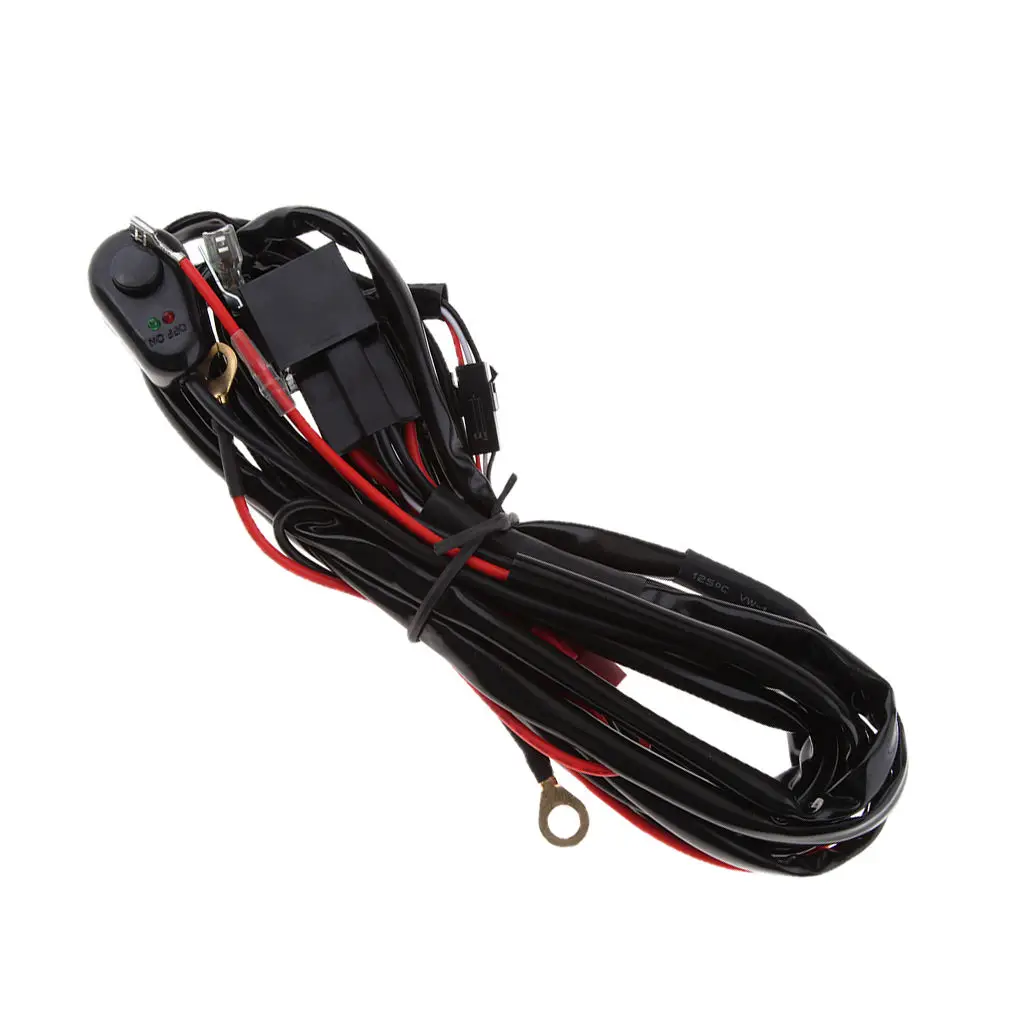 

LED Light Bar Wiring Harness, Fuse Relay On-off Waterproof Switch