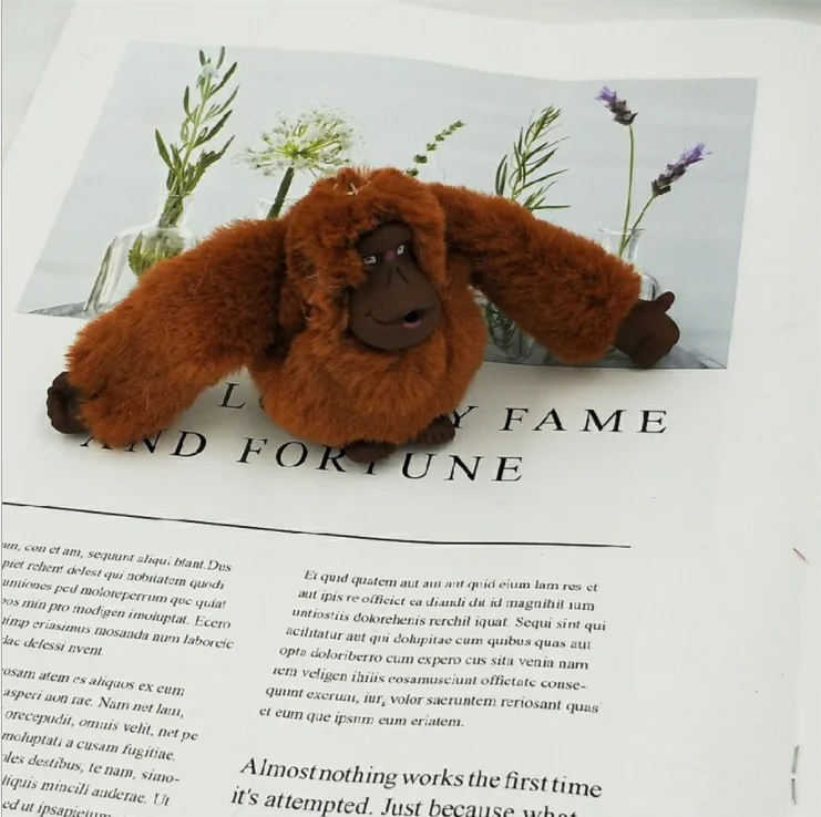 Пушистые обезьянки плюшевые игрушки брелок из искусственного меха мультфильм