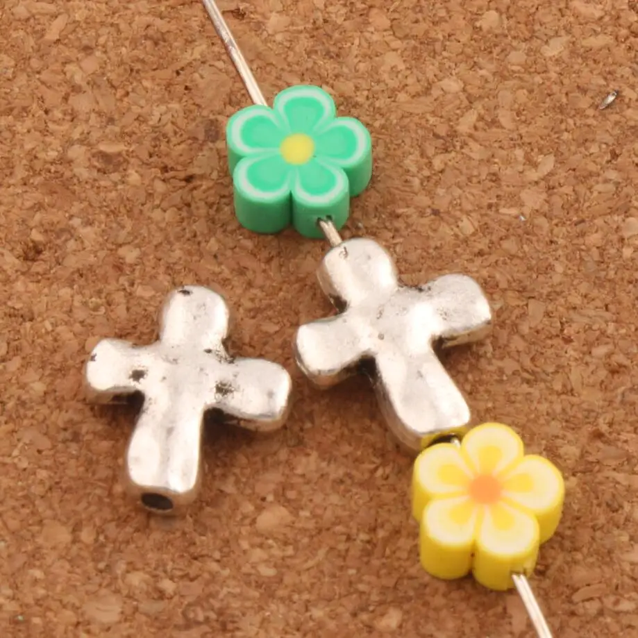 

Volcanic Cross Beads 45pcs Zinc Alloy Loose Spacer Bead L555 14x12mm Jewelry DIY Tibetan Silver 10mm Radiant Shape Metal
