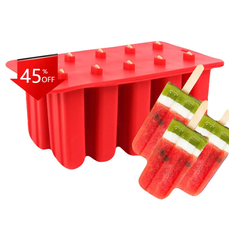 

Food Grade Popsicle Silicone Molds 4/10 Cavity Homemade Kitchen Silicone Popsicle Mold BPA Free Frozen Ice Pop Cream Maker