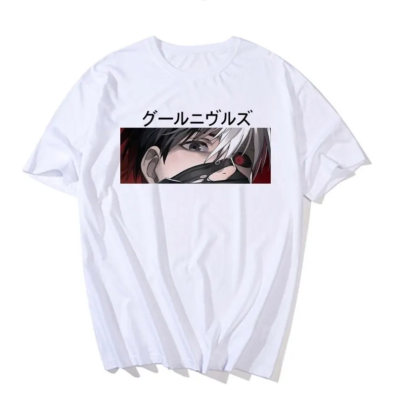 Oversize T-Shirt Tokyo Ghoul Harajuku Unisex Oversized Graphic T Shirts Kaneki Ken Japan Anime Print Streetwear Men's Tshirts