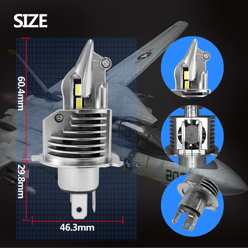 GEETANS Fighter H4 Led 9003 HB2 автомобильный головной светильник лампа 80 Вт 12 В 24 в 6000 К супер