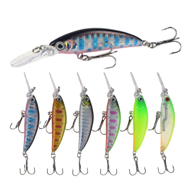 

1Pcs Minnow Fishing Lure 6g 7cm Diving Wobblers Hard Bait Bass Pike Swimbait Sinking Artificial Crankbait Pesca Isca