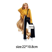 beautiful long hair princess patches diy iron on transfer for clothing bagpack parches stripe thermal stickers applique decor