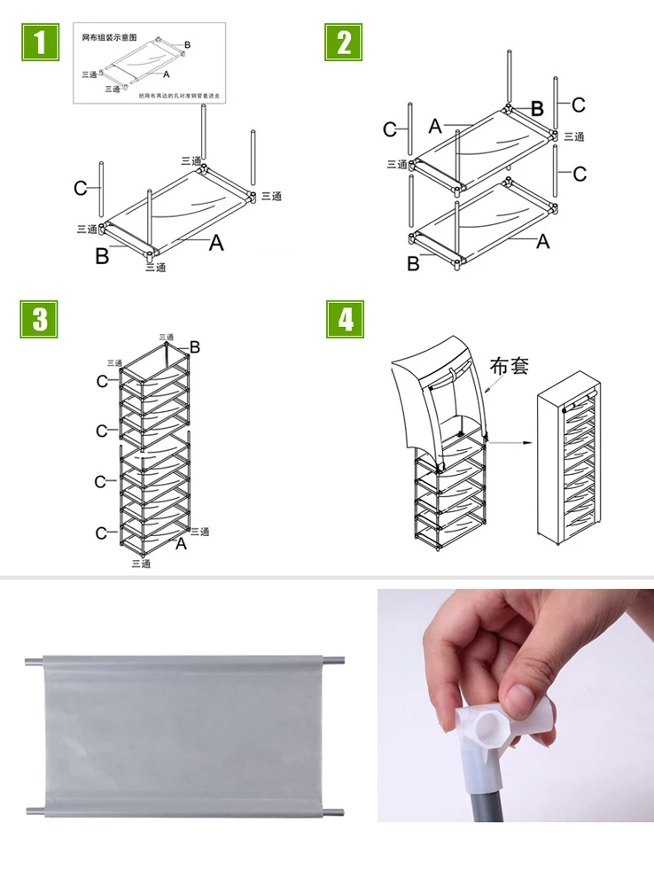 

Fashionable Room-saving 9 Lattices Non-woven Fabric Shoe Rack Gray Hot Sale