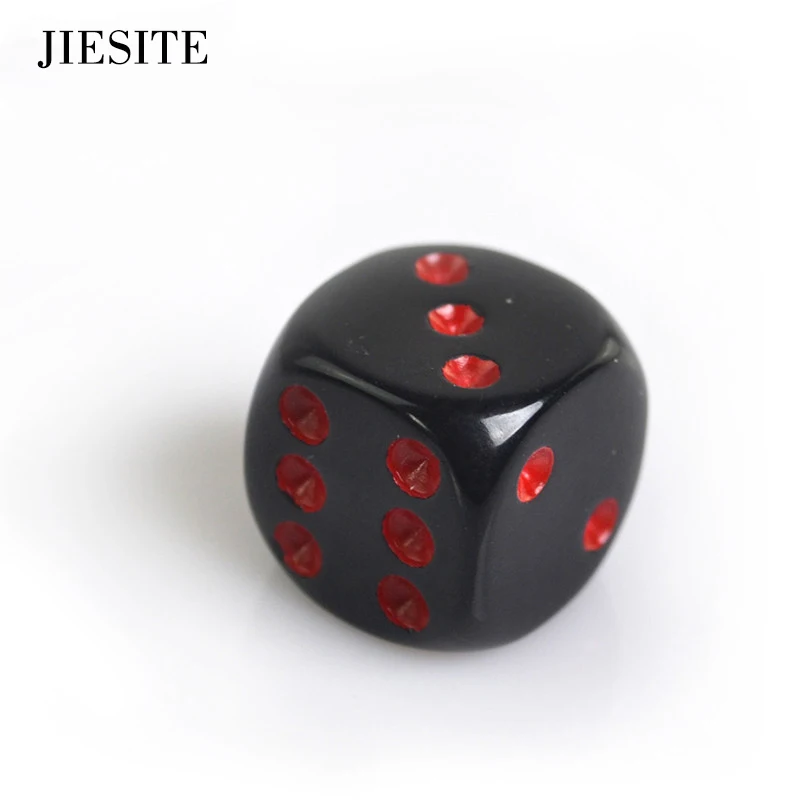 JIESITE казино игральные кости набор 16 мм акриловые игральные кости красный/черный питьевой цифровой игральные кости доска азартные игры 6 сторон покер Вечерние игры Fatory цена