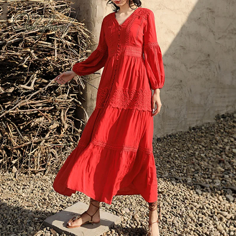 Фото Ordifree 2021 летнее женское платье Макси Вечерние платья с длинными - купить