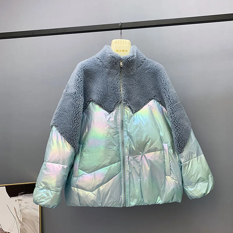 Зимняя куртка женская 2019 новая белая пуховик Женская пуховая из овечьей шерсти