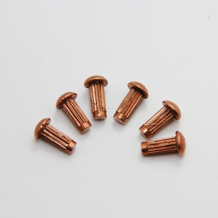 25 шт. M3 медные заклепки с круглой головкой твердые накаткой для ногтей