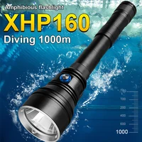 new xhp160 super powerful diving flashlight most professional diving led torch xhp90 2 rechargeable underwater 1000m flash light