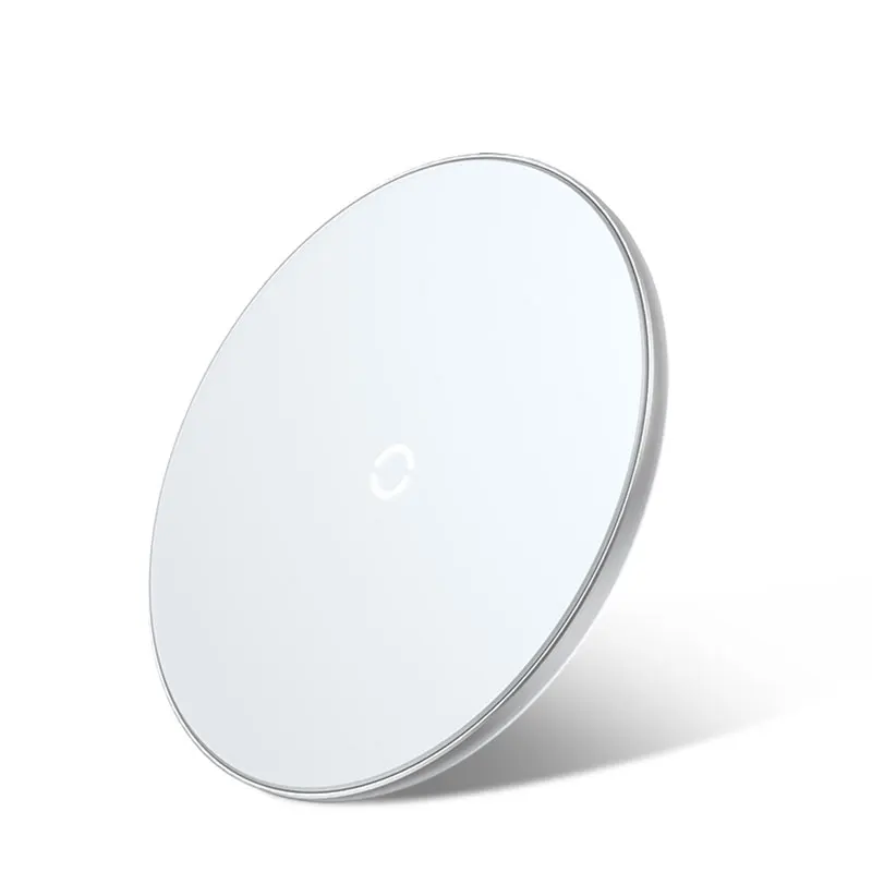 White Тонкое Беспроводное зарядное устройство Baseus для iPhone X Xs Max samsung S9 Note9, стеклянная панель, видимое Беспроводное зарядное устройство для телефона Xiaomi MI9 - Цвет: White