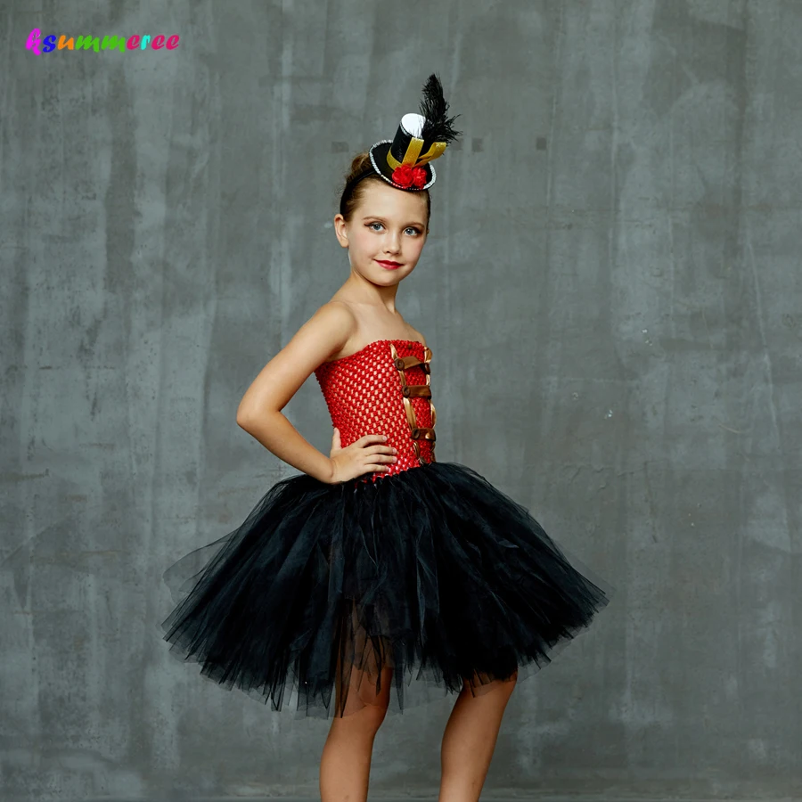 Girls Ringmaster Costume Circus Nutcracker Fancy Tutu Dress Kids Tulle Birthday Party Girl Halloween Up Clothes | Детская одежда и