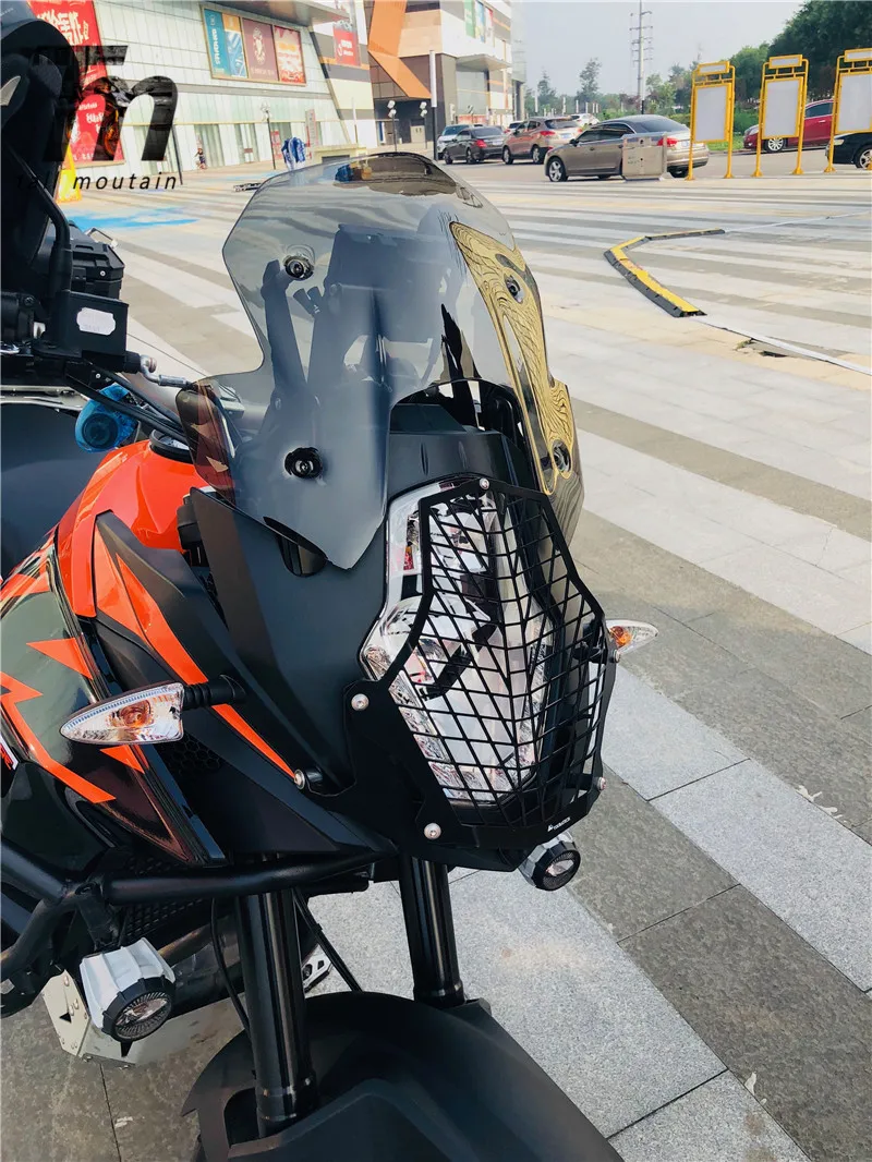 

Super ADV Headlight Grille Guard Head Lamp Protector Cover Net CNC Aluminum Black 2018 For KTM 1050 1090 1190 Adventure R 1290