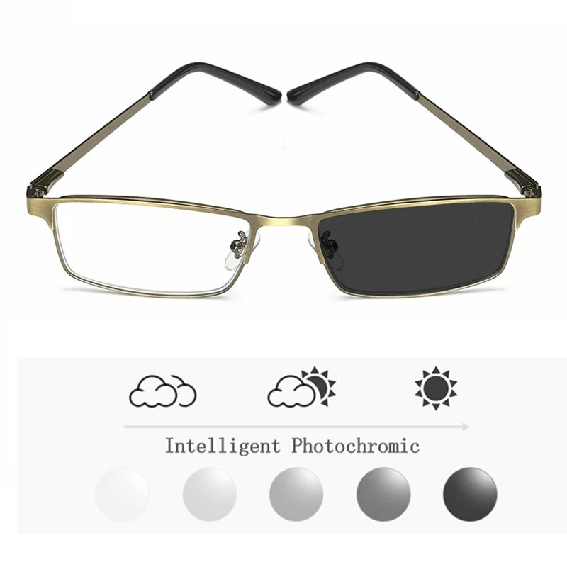 Мужские фотохромные прогрессивные многофокальные очки для чтения лупа взгляд на