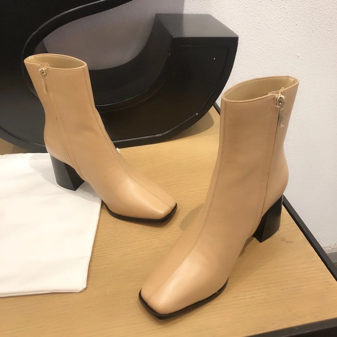 

Autumn Winter Heeled Women's Shoes Customized Top Designer REAL Leather Date Party Leisure Versatile Match2020