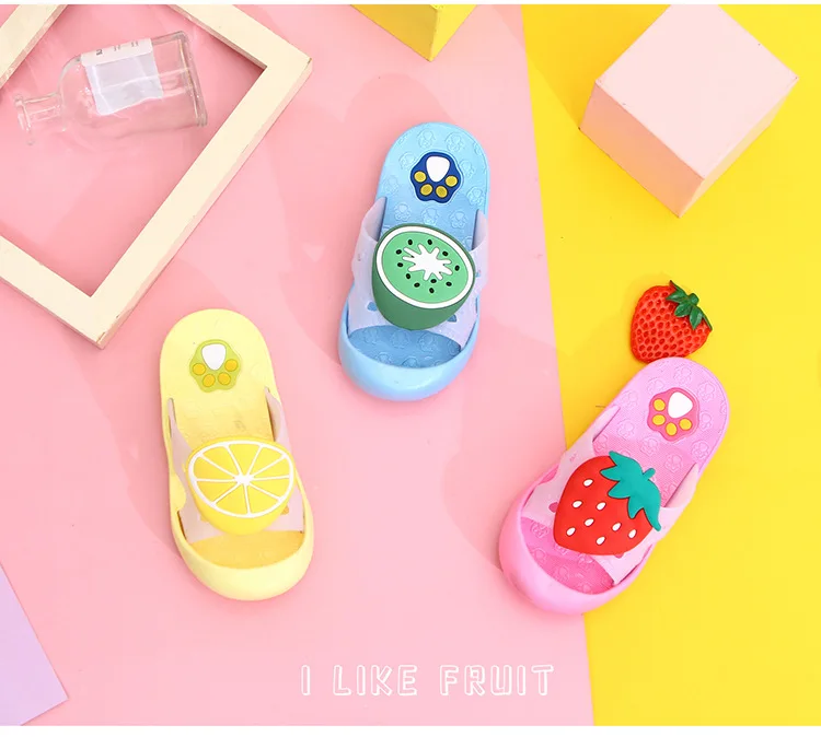 Детские тапочки для мальчиков и девочек Обувь с рисунком кролика фруктов