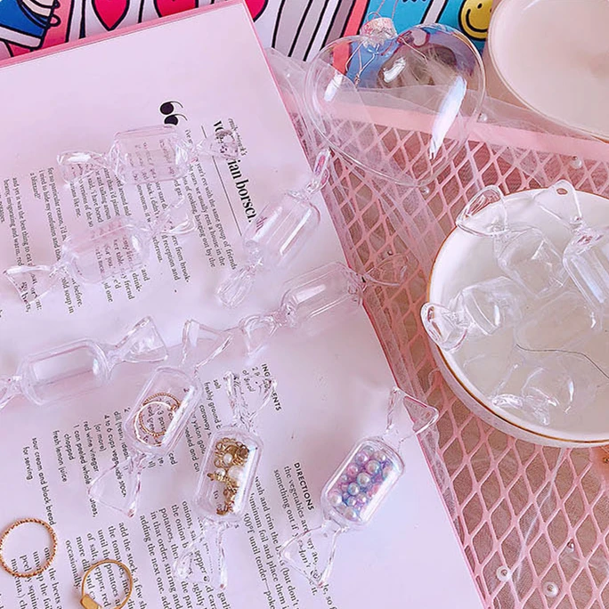 

Creative Transparent Candy Modeling Storage Box Mini Earrings Ring Drugs And Candy Organizer Lovely Girl Jewelry Storage Case