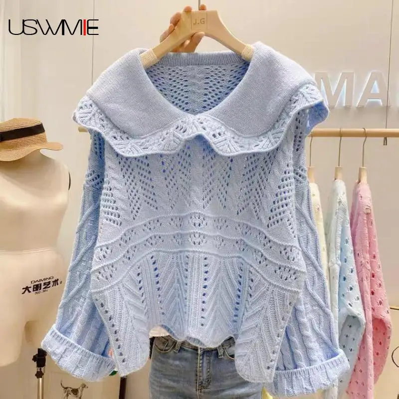 

Свитер женский, свободный, однотонный, с рукавами летучая мышь, в Корейском стиле