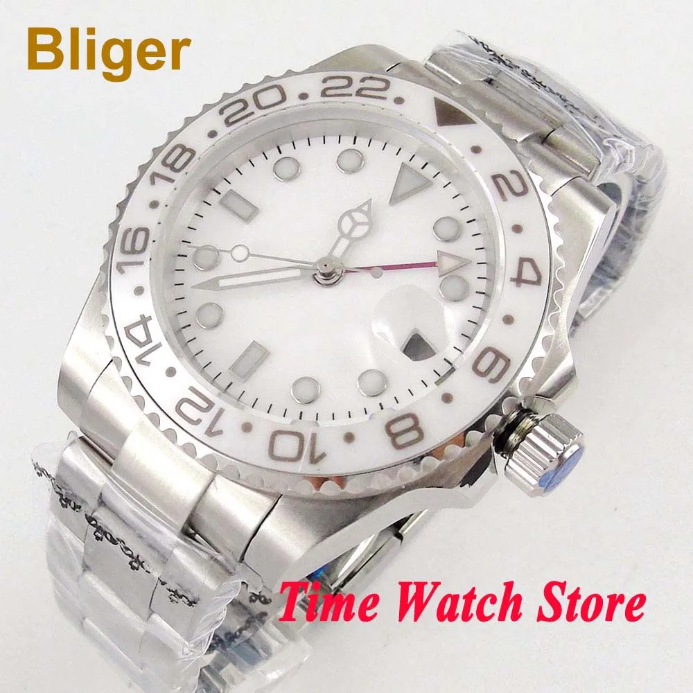 Часы наручные Bliger мужские с белым циферблатом 40 мм|Мужские механические часы| |