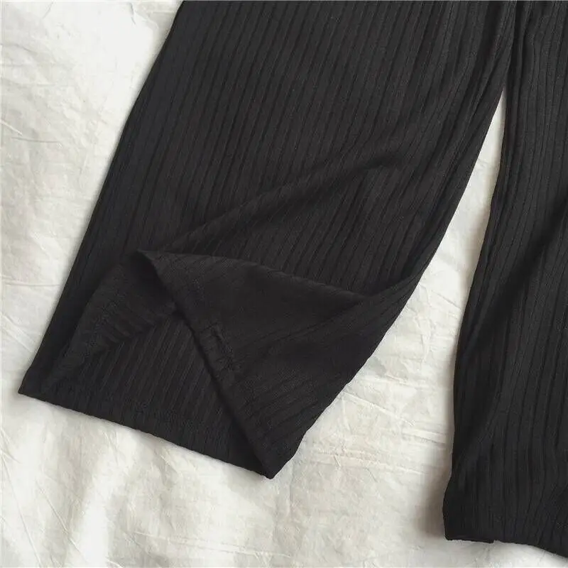 

Casual Pants Women Elastic Waist Loose Knit Leisure Large Size 5XL Streetwear All-match Womens Korean Wide-leg Fashion Trousers