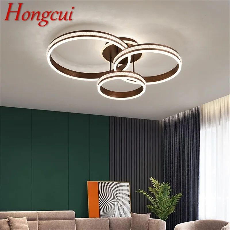 

Hongcui Nordic Gold Ceiling Lights Fixtures Modern Creative Round Lamps LED Home For Living Room