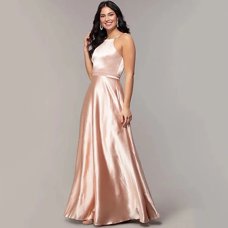 

AE852 Red Prom Dresses 2021 Long Girl Satin Spaghetti Strap Party Dresses Long Open Back Evening Dresses Real Sample