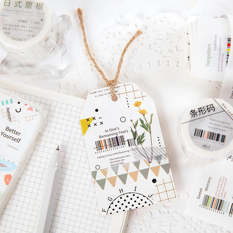 Многофункциональные Декоративные из рисовой бумаги ленты Bullet Journal васи лента