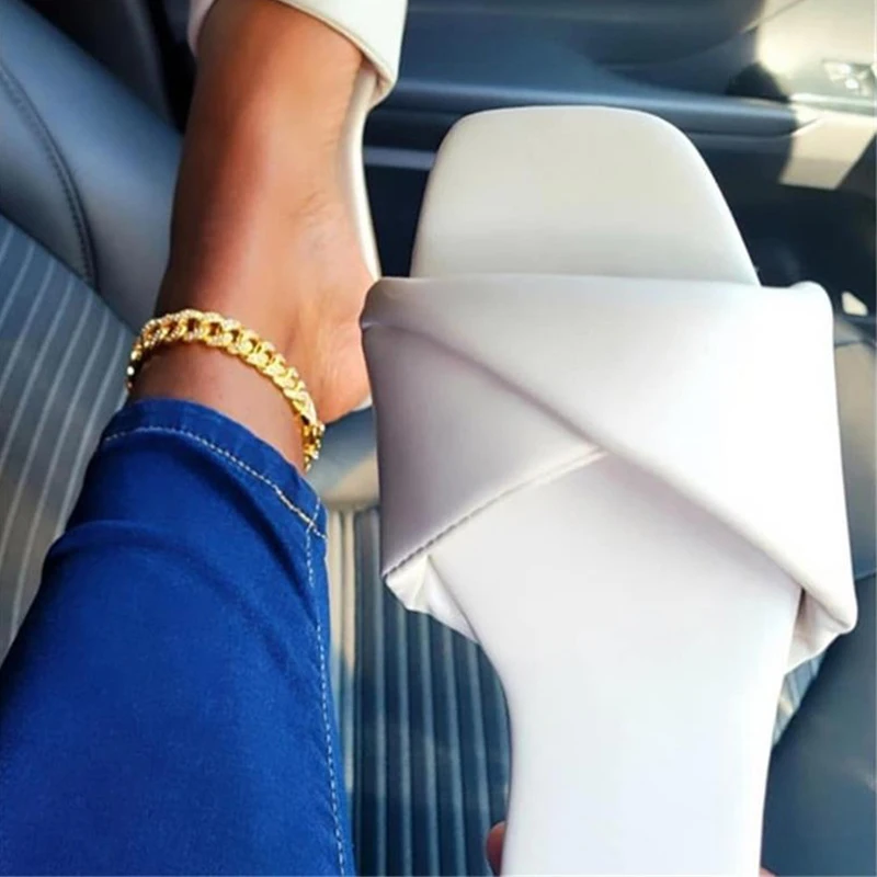 

Женская обувь с квадратным носком; Плиссированная тапочки 2021, женские сапоги выше колен с открытым носком однотонная обувь на плоской подош...