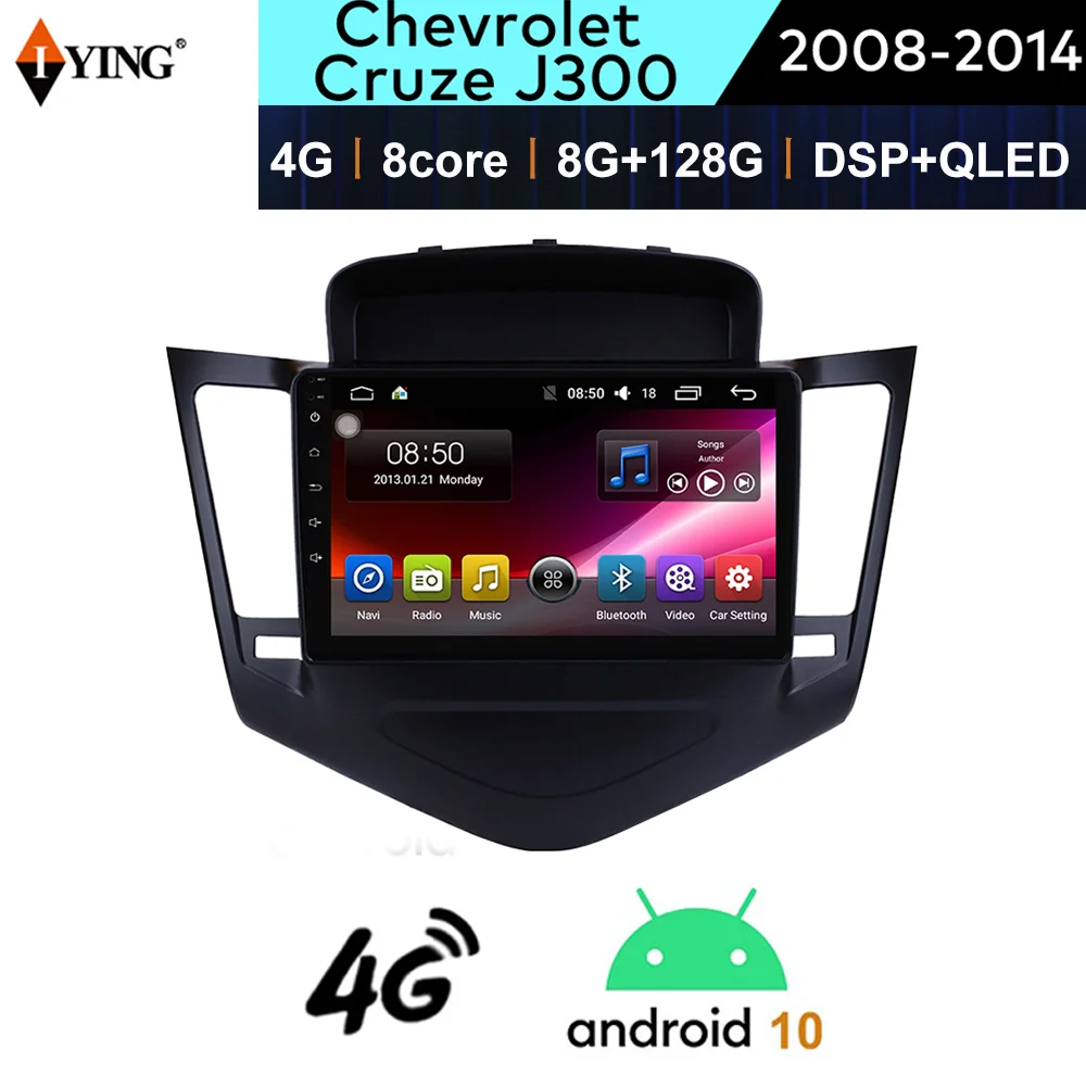 

IYING Car Multimedia Video Player Display For Chevrolet Cruze J300 2008-2014 Navigation GPS Din Car Radio QLED Android 10 Silver