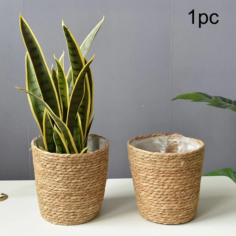 Straw Woven Flower Pot 1