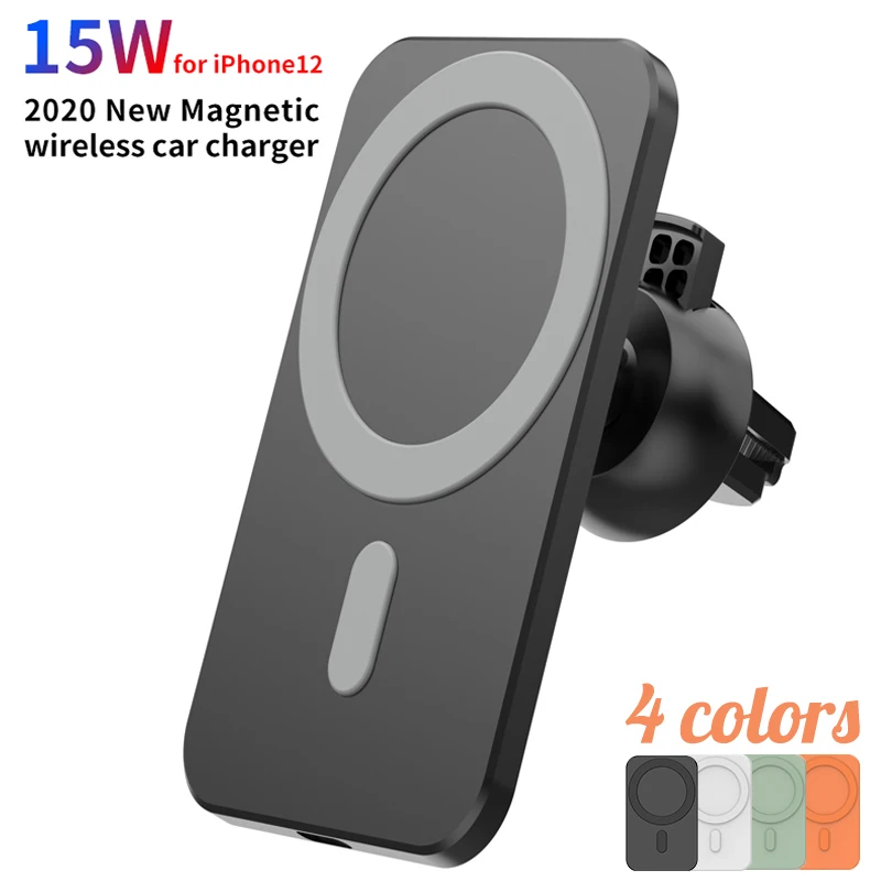 

Newest Magnetic Wireless Car Charger Mount for iPhone 12 Pro Max mini Magsafe Fast Charging Wireless Charger Car Phone Holder