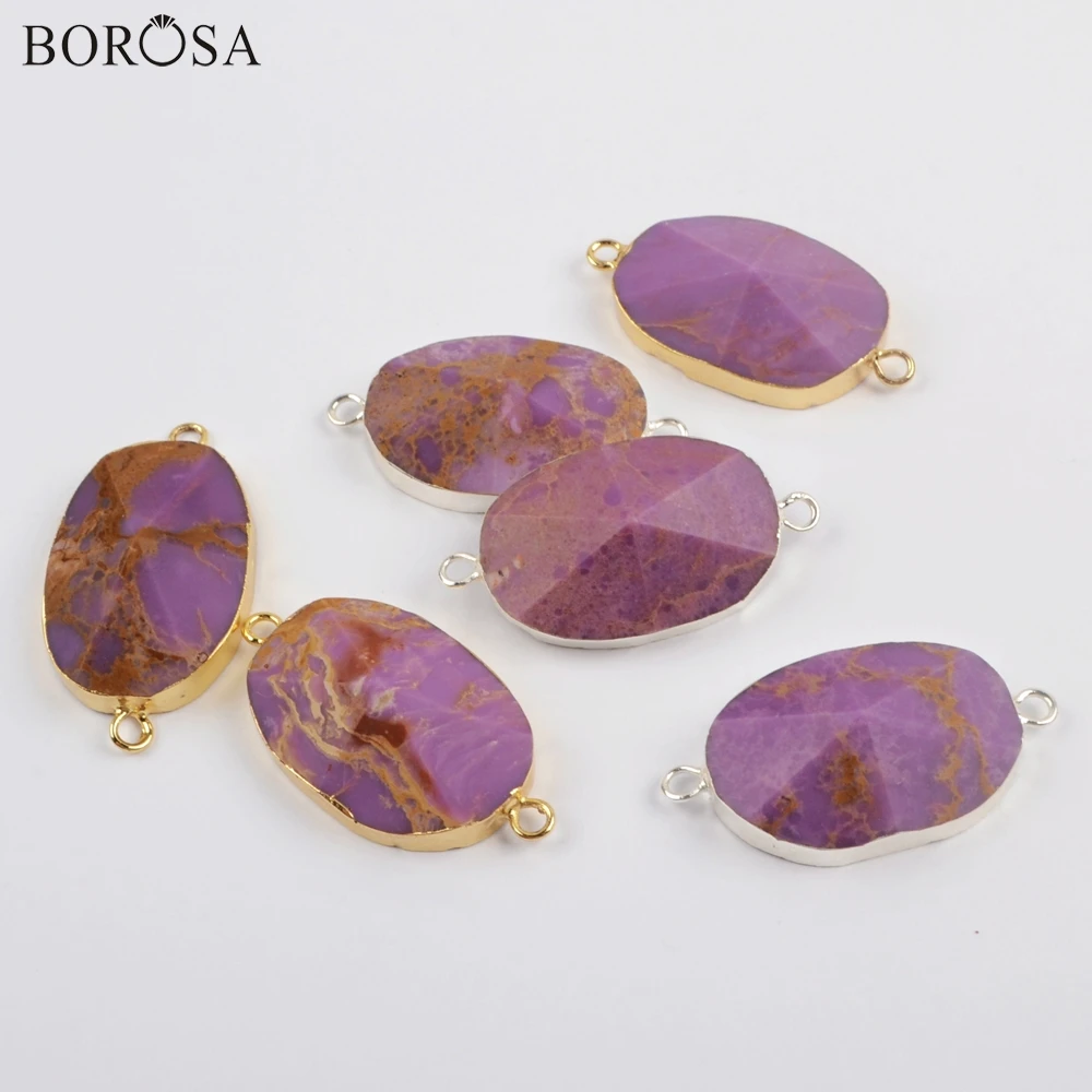 BOROSA 5 шт Позолоченные/посеребренные муфты из мускувита для браслетов двойные