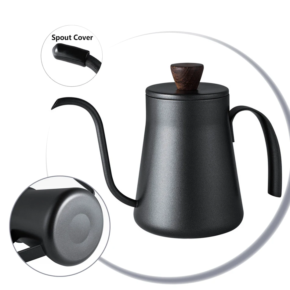 

400ml Coffee Tea Pot 304 Stainless Steel Long Narrow Gooseneck Spout Kettle Hand Drip Kettle Pour Over Coffee pot With lid