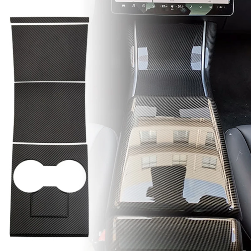 

Frame Water Cup Trim Inner Plastic 4pcs Car Interior Carbon Fiber Black Replacement