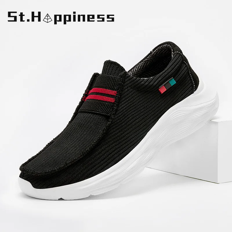 

2021 Summer Men Canvas Boat Shoes Outdoor Convertible Slip On Loafer Moccasins Fashion Casual Flat Non-Slip Deck Shoes Big Size