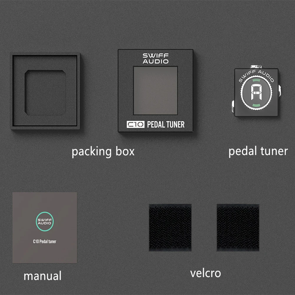 SWIFF C10 Mini Electric Guitar Tuner Mute Tuning LED Display A4 Range 430-449Hz Acoustic Guitar Bass Chromatic Pedal Tuner