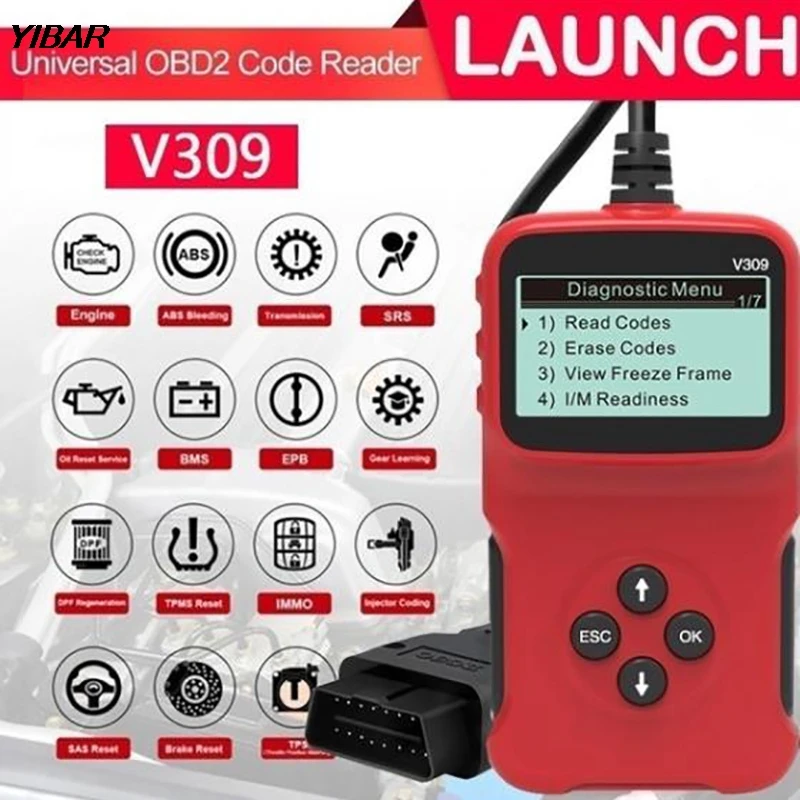 V309 EOBD сканер считыватель кодов тестер данных автоматический диагностический