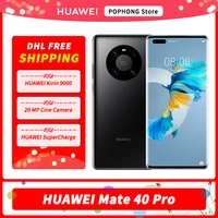 dhl free huawei mate 40 pro 5g mobile phone 6 76 inch 90hz curved screen kirin 9000 octa core 5nm craft 50mp ultra vision camera