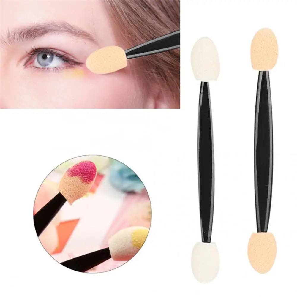 

10pcs/set Soft Sponge Tipped Oval Stick Eye Shadow Applicator Disposable Double-head Eyeshadow Brush For Women Make Up Brushes
