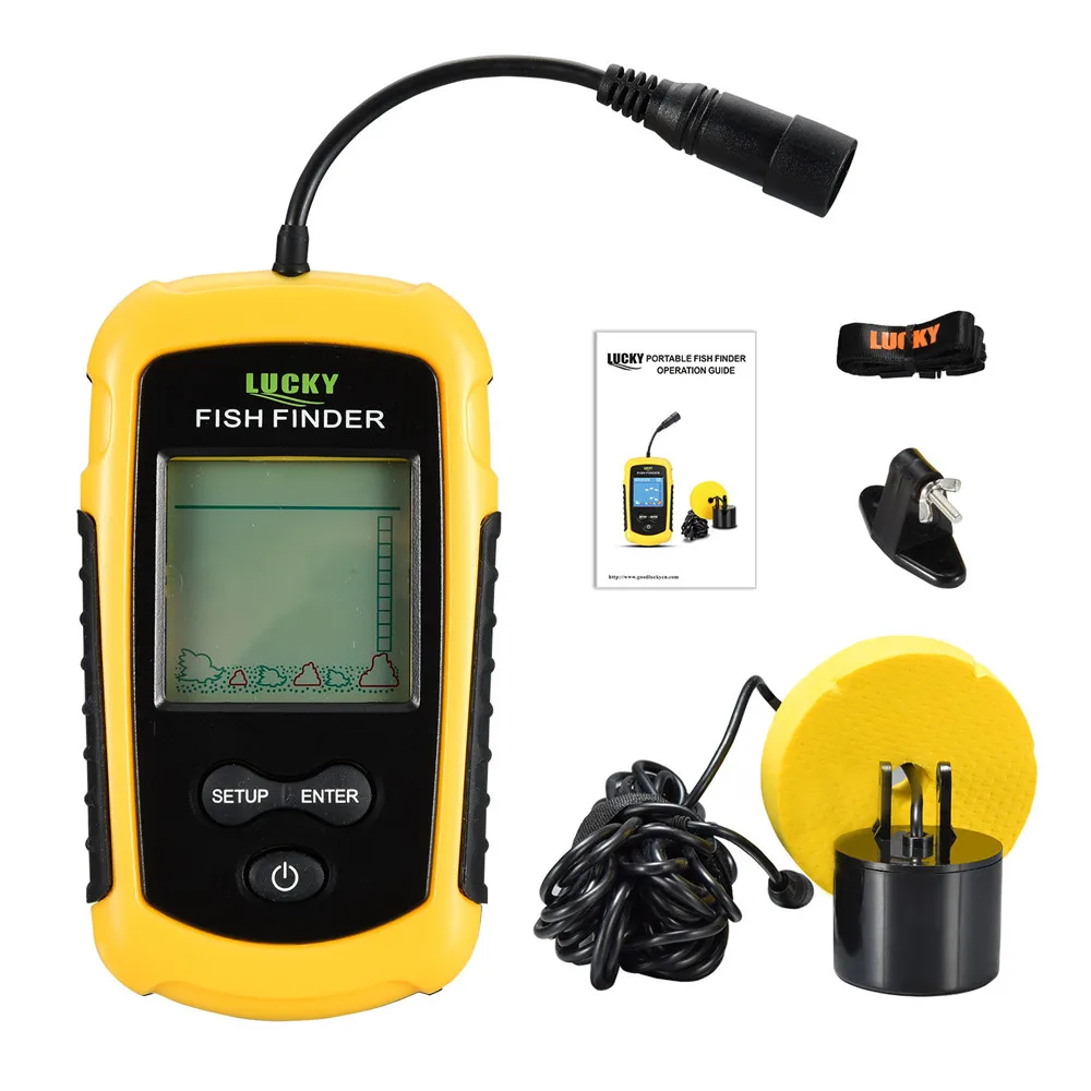 FFC1108-1 Alarm 100M Portable Sonar Fish Finders Fishing lure Echo Sounder Finder Lake Sea | Спорт и развлечения