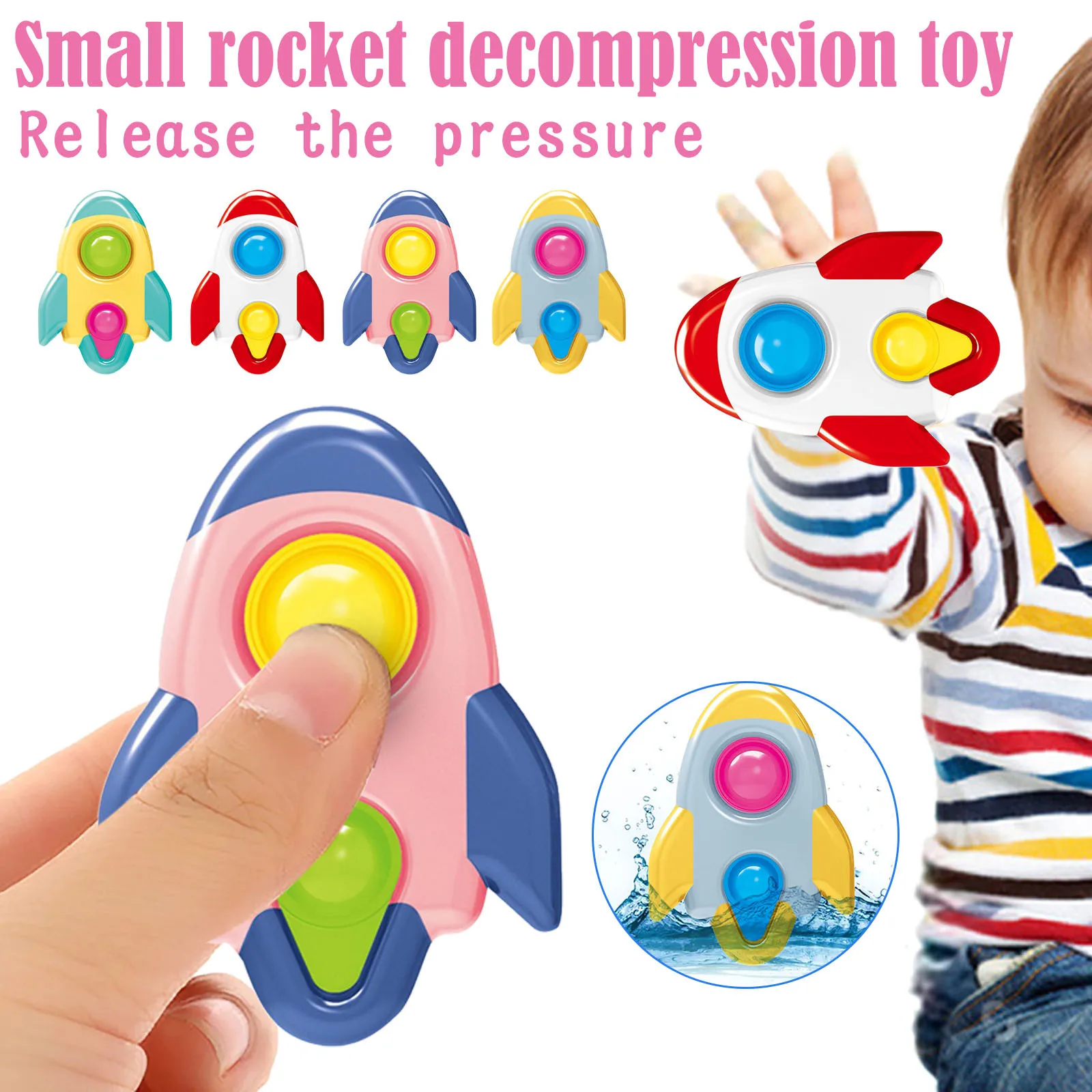 

Mini Anti-stress Squeeze Toys Rockets Shape Fidget Toy For Children Safe Material Game Decompression Stress Relief Juguete