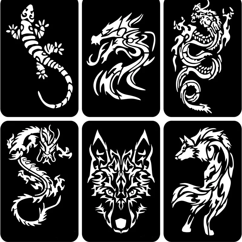 

32 шт. для временных татуировок аэрографом трафарет для Для мужчин руки обратно в индейском стиле для боди-арта, сделай сам, блестящие Шаблон...