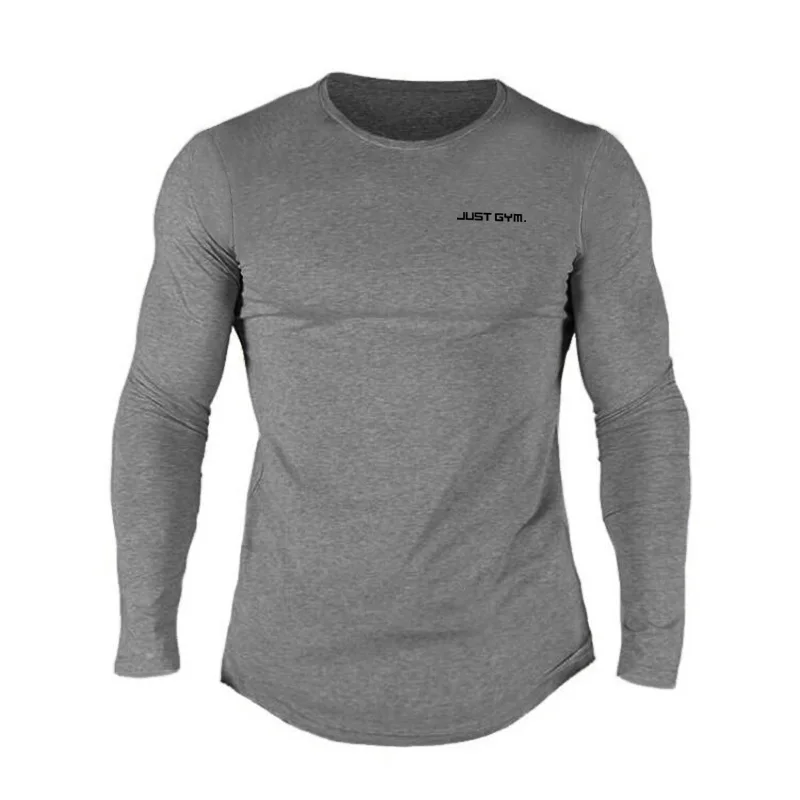 Muscleguys Bodybuilding long sleeve T-shirt men brand clothing casual Letters print T shirt male tops stretch o neck Tshirt | Мужская