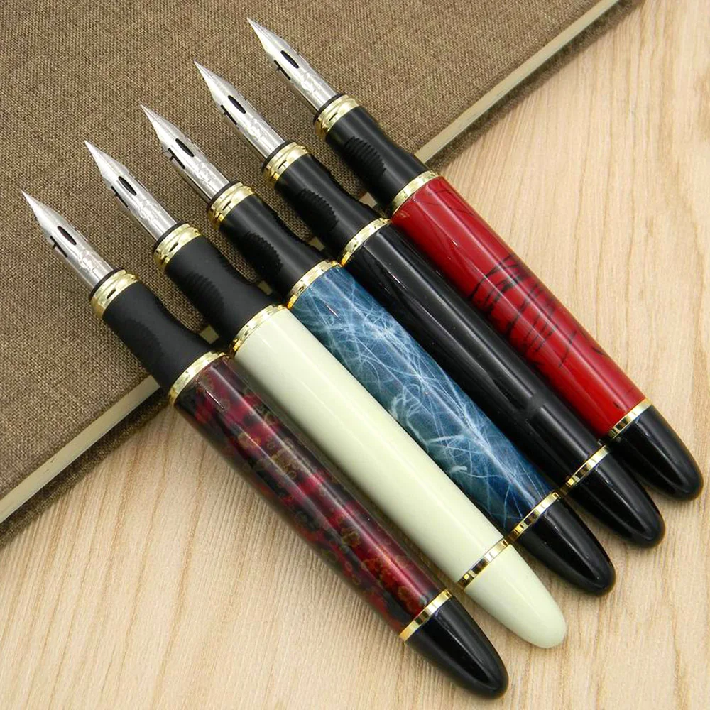 JINHAO 450 G NIB metal GOLDEN Modified calligraphy Round Body Flower body English Fountain Pen images - 6