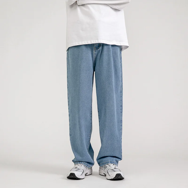 

Men's Jeans Fashion Loose Straight New Casual Wide Leg Pants Cowboy Mans Streetwear Korean Hip Hop Trousers 5 Colors