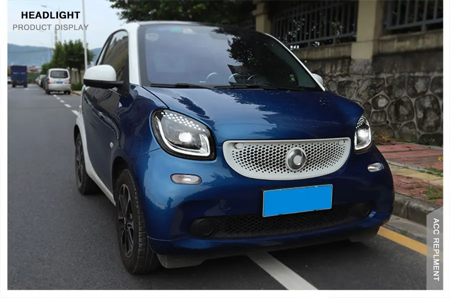 2 шт. светодиодный фары для Benz Smart- светодиодный Автомобильные фары ангельские глазки комплект ксеноновых фар, Высокопрочная конструкция протовотуманная подсветка Габаритные огни