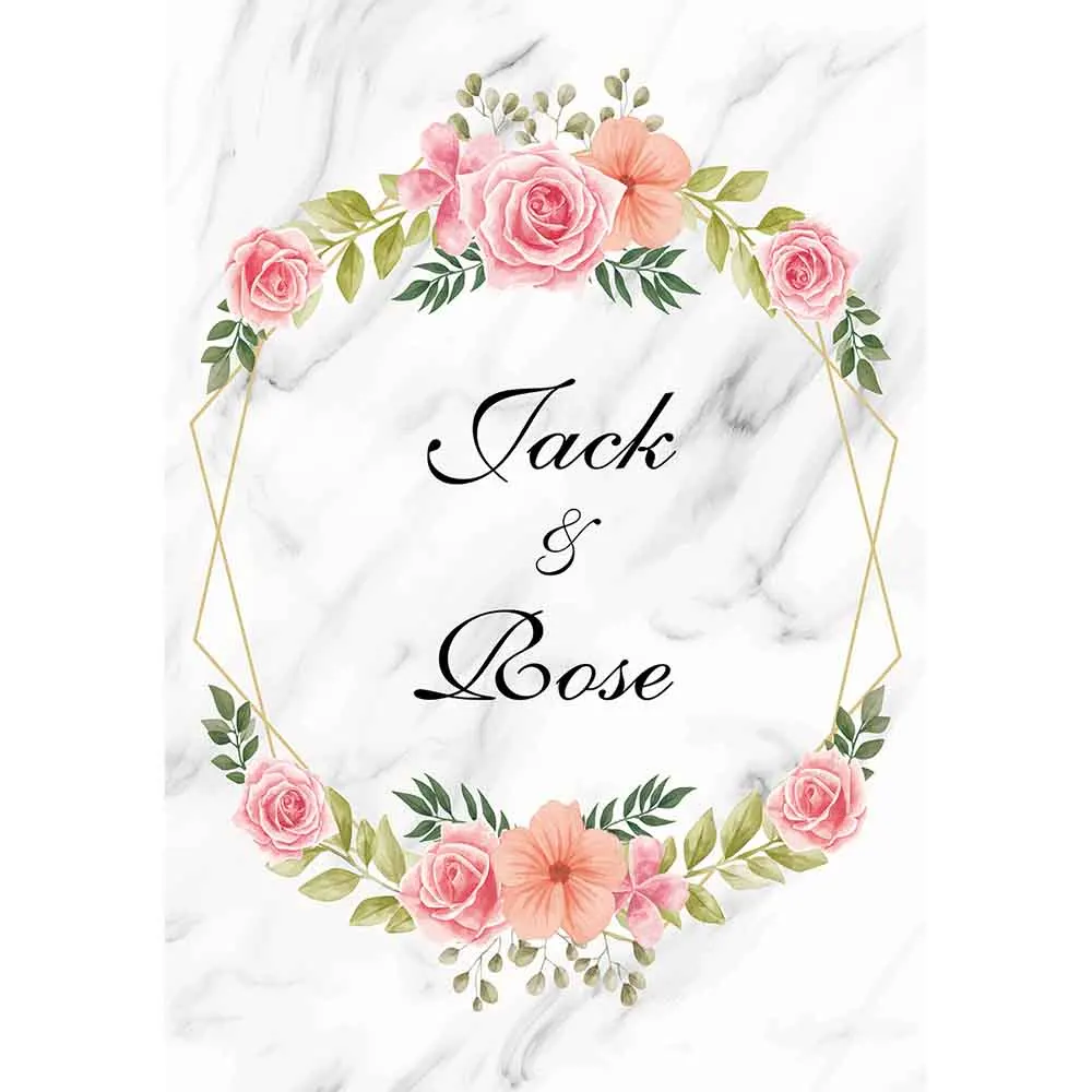 Фоны Allenjoy для свадебной фотосъемки с изображением цветов в золотой рамке на День