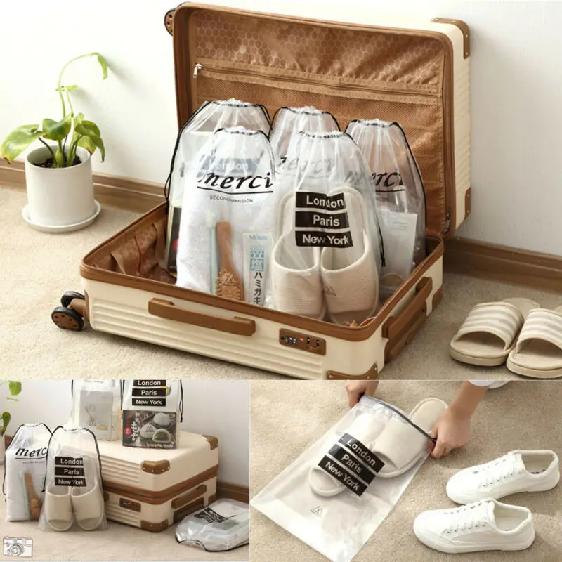 5 шт./компл. прозрачная сумка для хранения одежды обуви багажник багажа